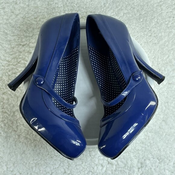 Pinup Couture High Heels Womens Size 8 Blue CUTIEPIE-02 4.5 Inch Heels - Picture 7 of 9